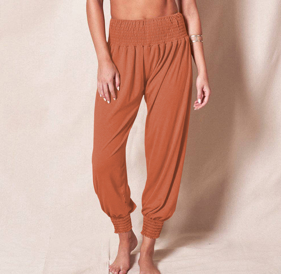 Women's Relaxed Jogger Pants – Elastic Waist Ankle Cuff Leisure Trousers