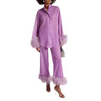 Women's Stand Collar Trouser Set – Long Sleeve Top & Coordinated Pants