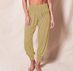 Women's Relaxed Jogger Pants – Elastic Waist Ankle Cuff Leisure Trousers