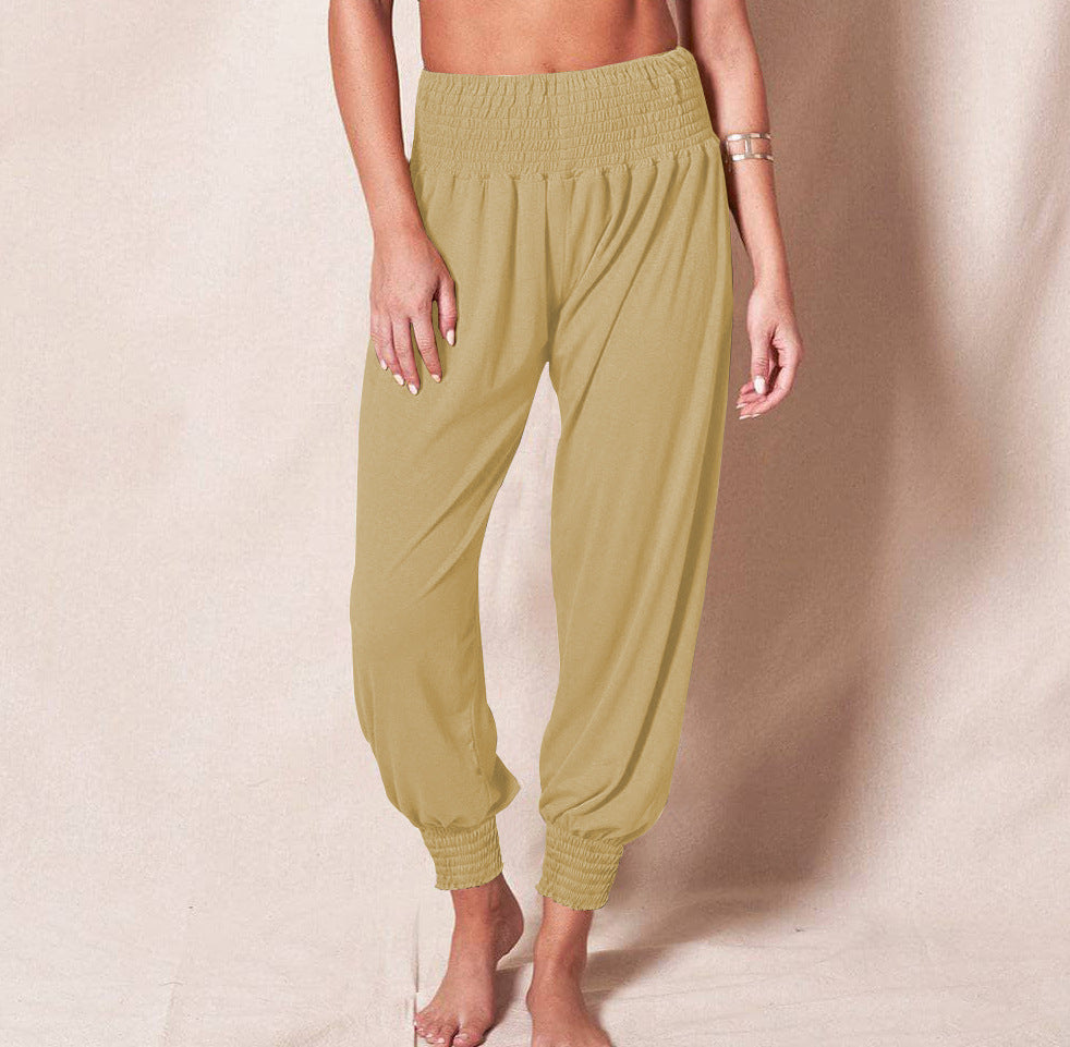 Women's Relaxed Jogger Pants – Elastic Waist Ankle Cuff Leisure Trousers