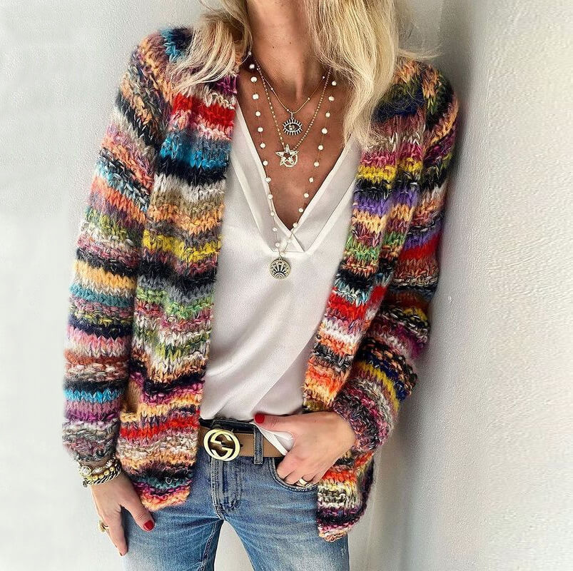 Women's Fluffy Longline Cardigan – Oversized Open Front Cozy Cardigan