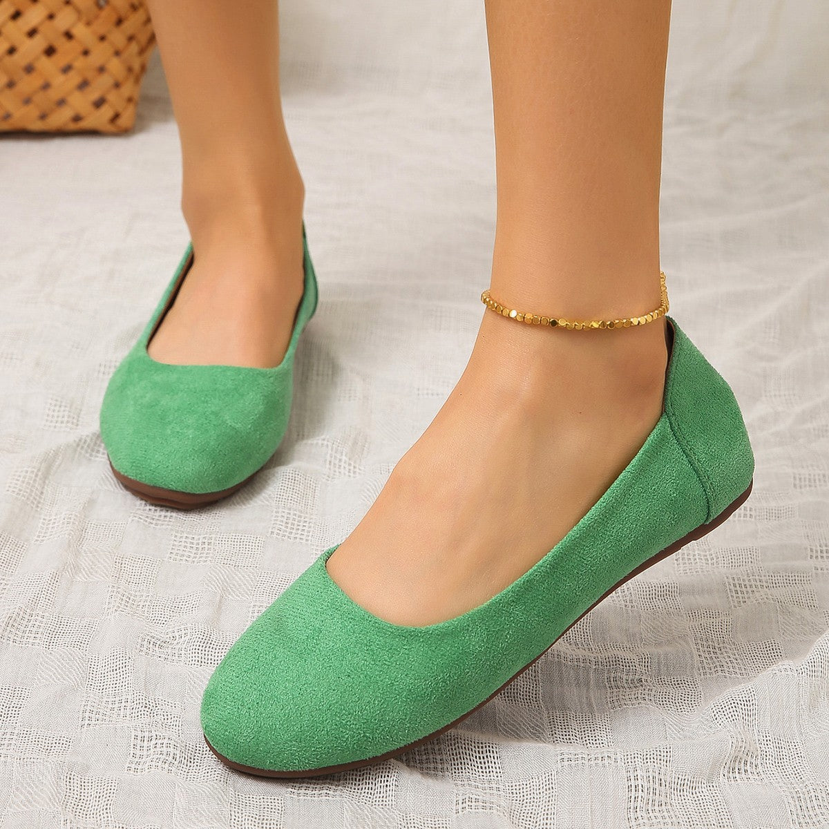 Women's Suede Slippers with Non-Slip Sole and Soft Footbed