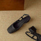 Women's Braided Slingback Sandals – Block Heel Dress Sandals