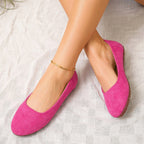 Women's Suede Slippers with Non-Slip Sole and Soft Footbed