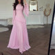 Women's Tiered Maxi Dress – Bell Sleeve Gown