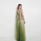 Women's Ombre Maxi Dress – Spaghetti Strap Flowing Evening Gown