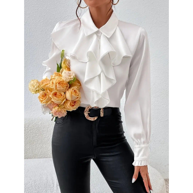 Women's Ruffle Sleeve Blouse – Elegant Dressy Blouse