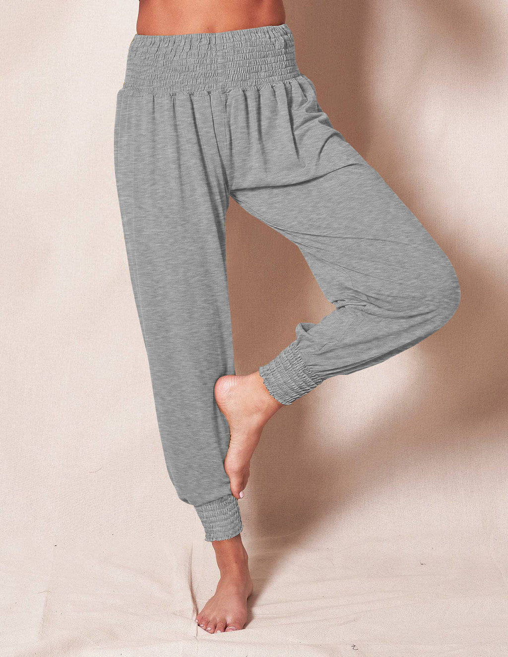 Women's Relaxed Jogger Pants – Elastic Waist Ankle Cuff Leisure Trousers