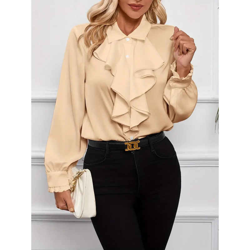 Women's Ruffle Sleeve Blouse – Elegant Dressy Blouse