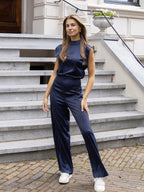 Women's Open Back Jumpsuit – Sleeveless Wide Leg Evening Jumpsuit