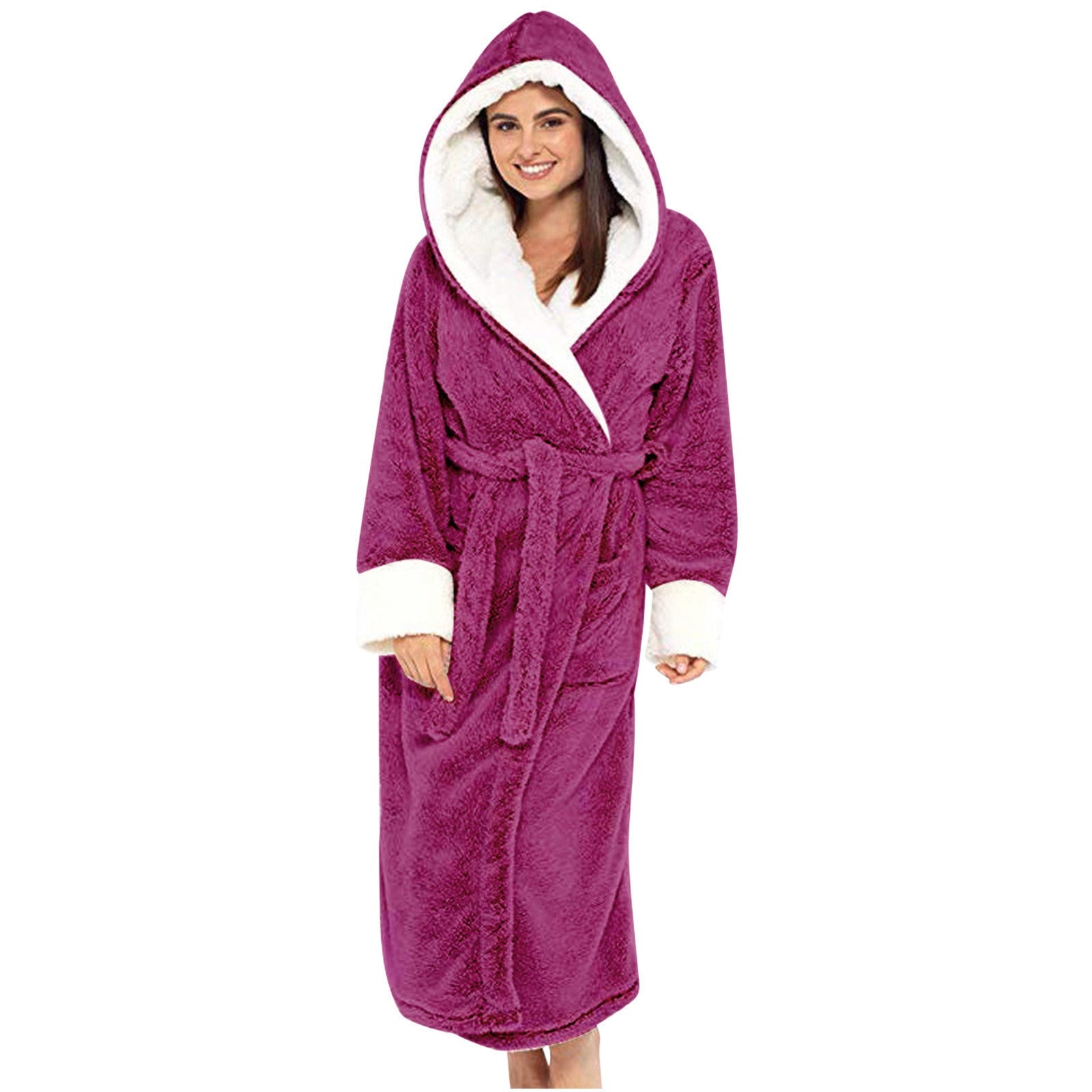 Marlowe | Hooded Fleece Bathrobe with Belt