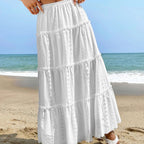 Women's Maxi Skirt – Ruffle Cotton Summer Skirt – Liezel