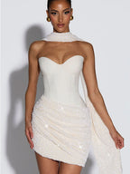 Women's Corset Sequin Mini Dress – Bustier Fitted Party Dress