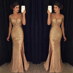 Women's Sleeveless Ball Gown – V-Neck Evening Dress
