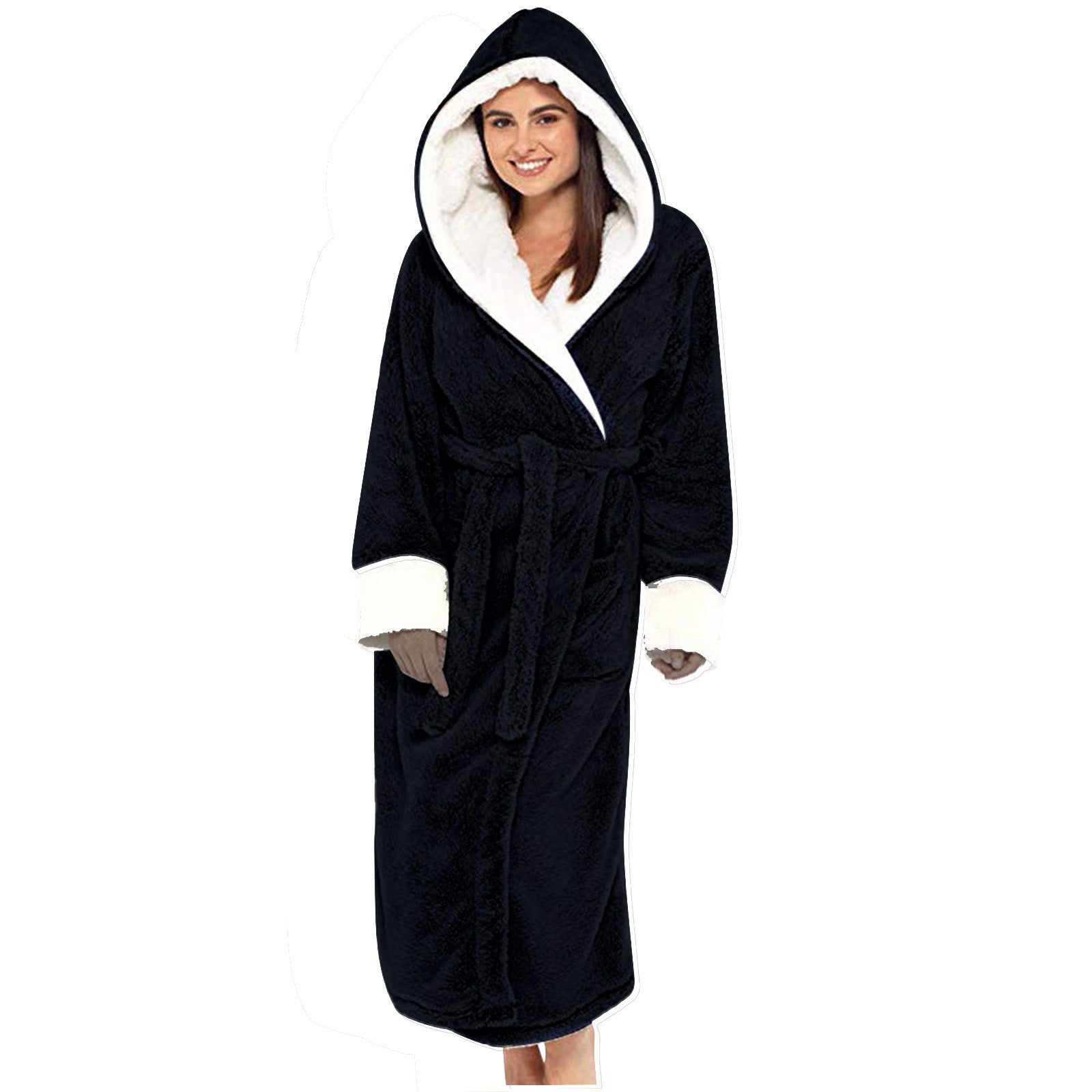 Marlowe | Hooded Fleece Bathrobe with Belt