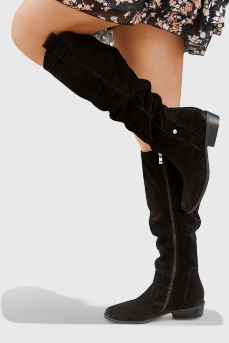 Women’s Retro Knee-High Boots – Vintage Inspired Tall Style - Celine