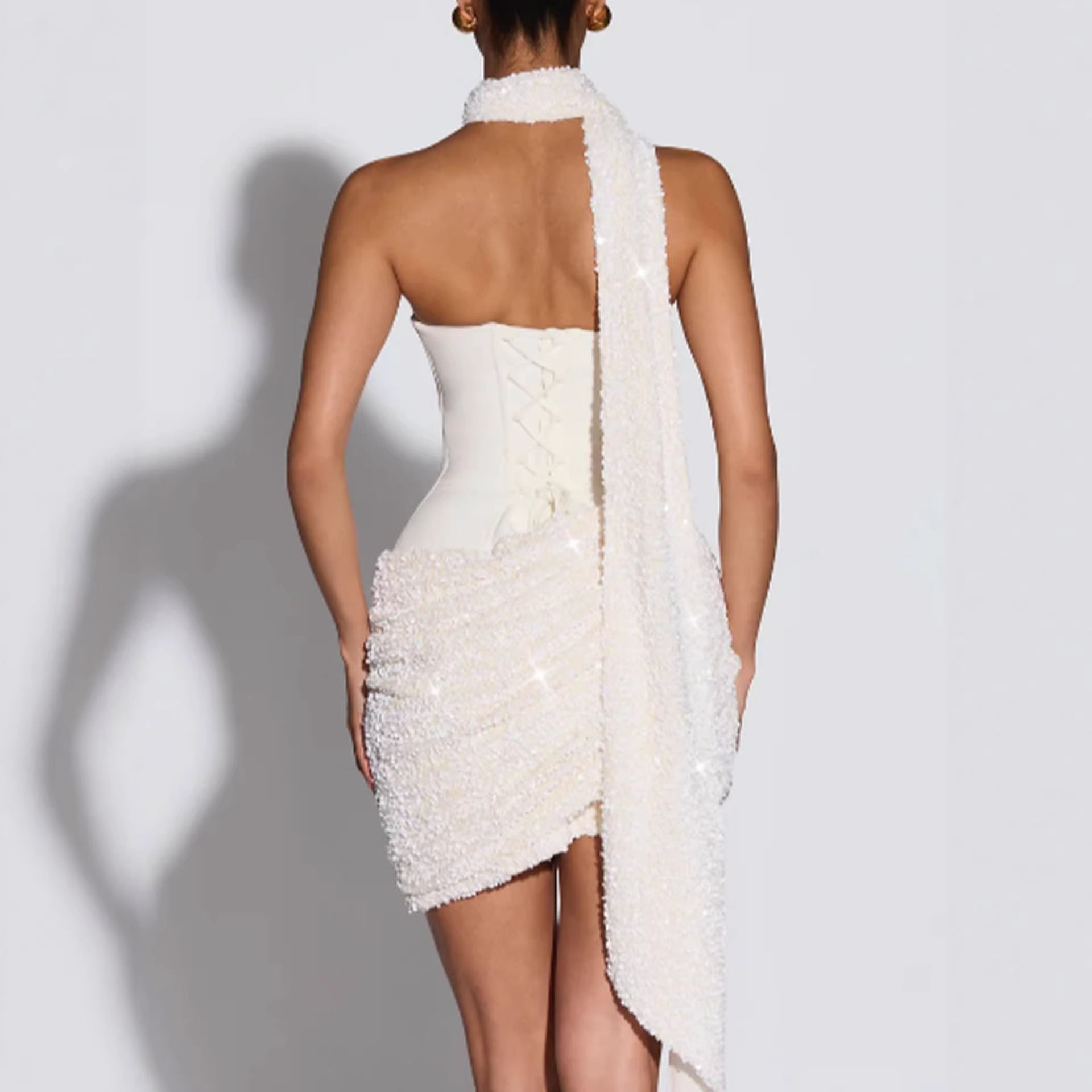 Women's Corset Sequin Mini Dress – Bustier Fitted Party Dress