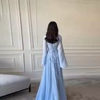 Women's Tiered Maxi Dress – Bell Sleeve Gown