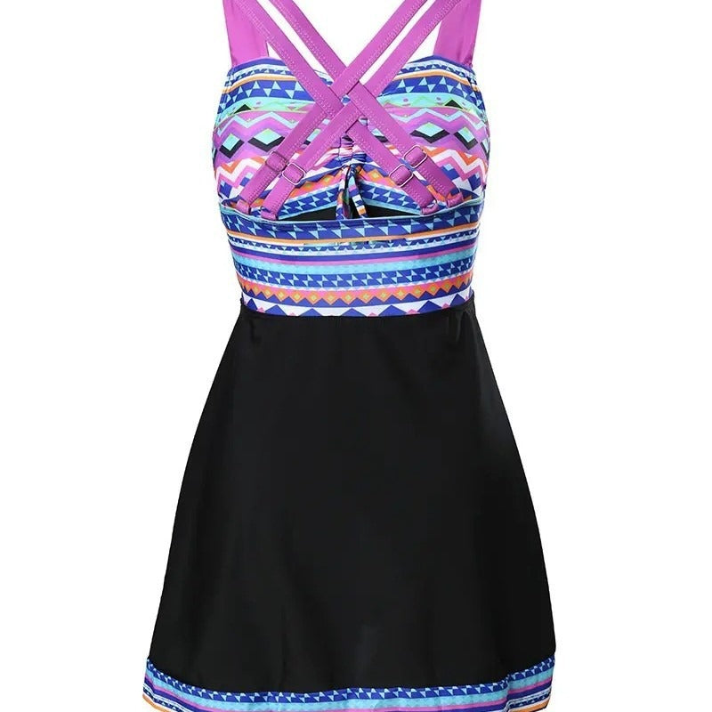 Women's Patterned One-Piece Swimsuit – Printed Swimwear – Gladys