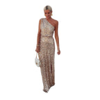 Women's Sequin Evening Dress – Side Slit Gown