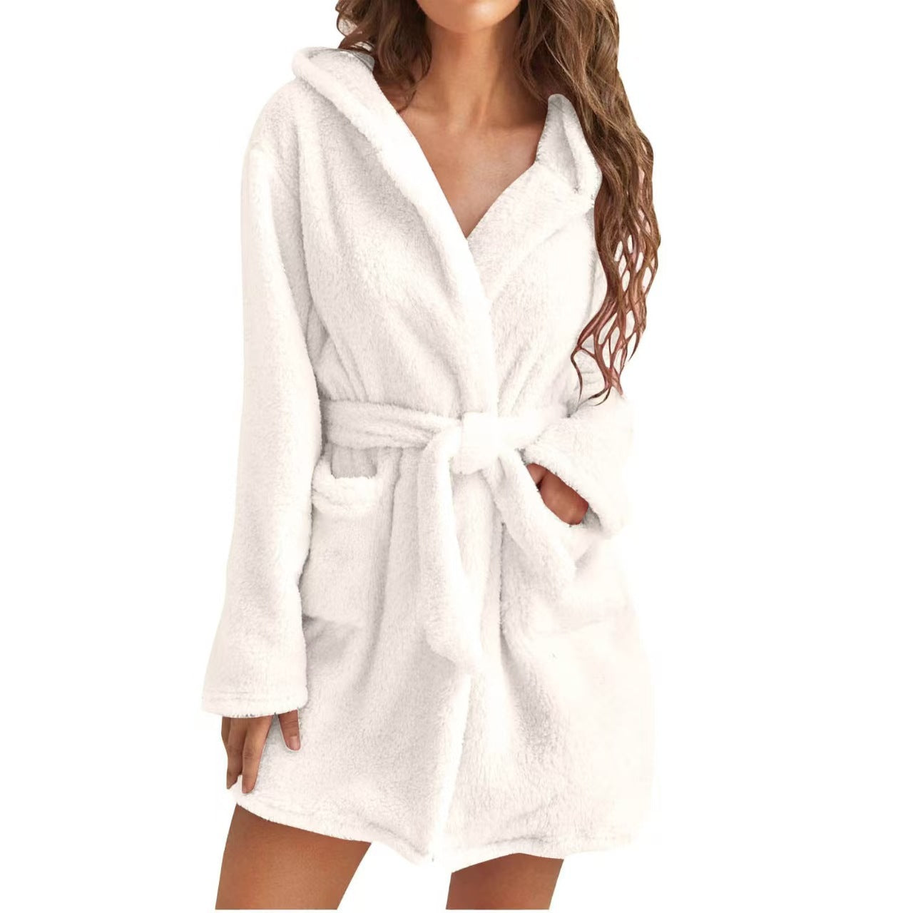 Brietta | Cozy Fleece Hooded Bathrobe