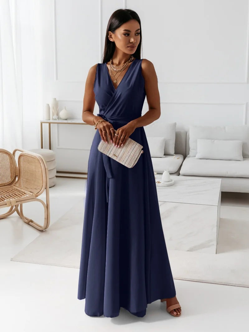 Women's Wedding Guest Maxi Dress – Wrap Front Bridesmaid Occasion Dress
