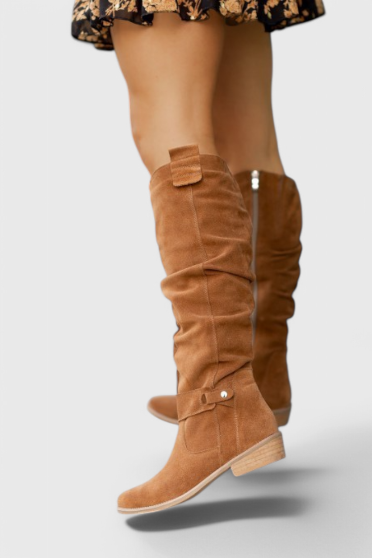 Women’s Retro Knee-High Boots – Vintage Inspired Tall Style - Celine