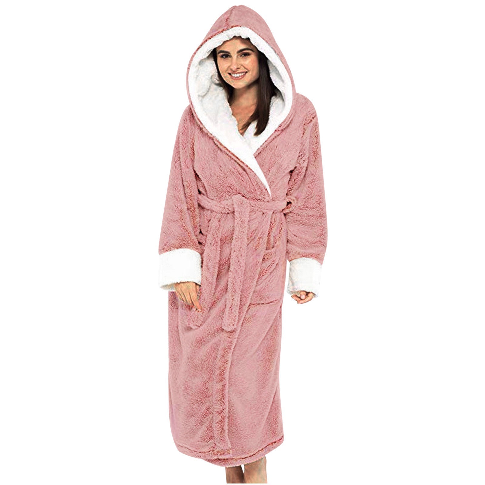 Marlowe | Hooded Fleece Bathrobe with Belt