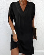Women's Short Sleeve Wrap Dress – V-Neck Flowy Summer Dress