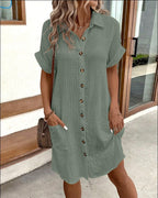 Women's Summer Dress – Lightweight Short Sleeve Dress – Addison