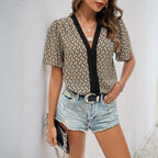 Women's Statement Sleeve Bodysuit – Puff Sleeve V-Neck Fitted Bodysuit