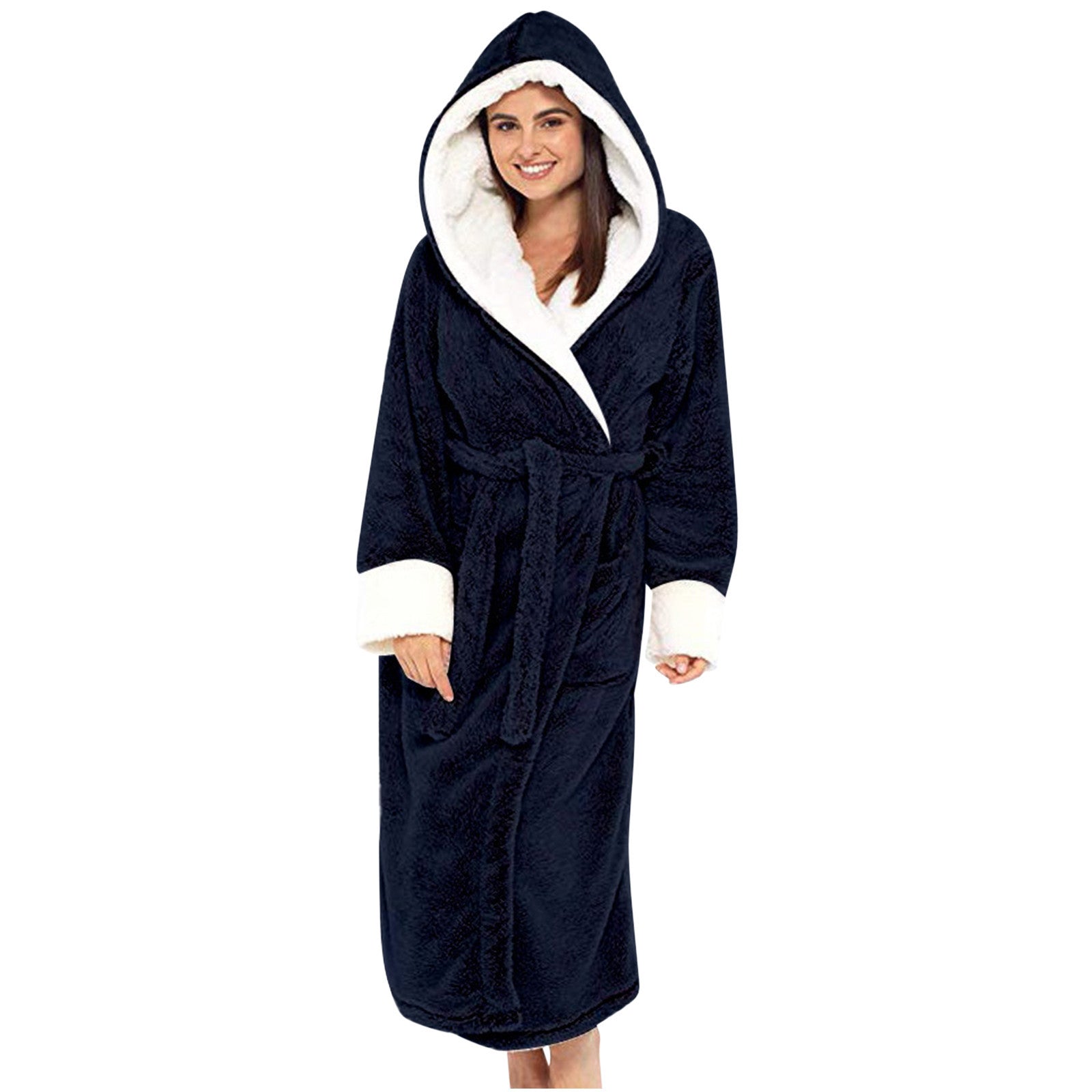 Marlowe | Hooded Fleece Bathrobe with Belt
