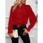 Women's Ruffle Sleeve Blouse – Elegant Dressy Blouse