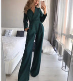 Women's Fitted Long Sleeve Jumpsuit – Tailored Formal Evening Jumpsuit