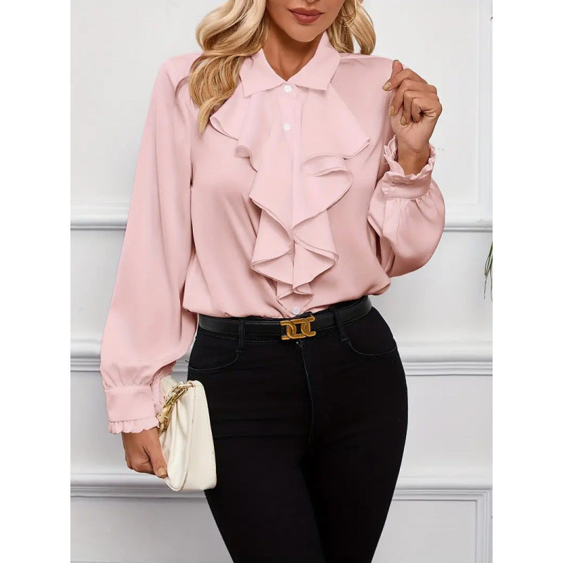 Women's Ruffle Sleeve Blouse – Elegant Dressy Blouse
