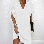 Women's Short Sleeve Wrap Dress – V-Neck Flowy Summer Dress