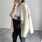 Women's Mid-Length Cardigan – Relaxed Button Sweater