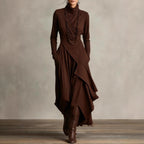 Women's High Neck Maxi Dress – Knit Sweater Dress