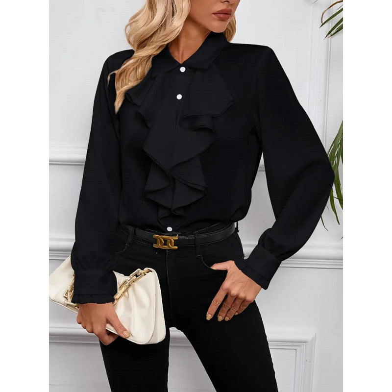 Women's Ruffle Sleeve Blouse – Elegant Dressy Blouse