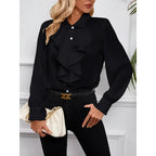 Women's Ruffle Sleeve Blouse – Elegant Dressy Blouse