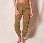 Women's Relaxed Jogger Pants – Elastic Waist Ankle Cuff Leisure Trousers