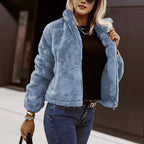 Women's Teddy Bomber Jacket – Soft Zip-Up Jacket