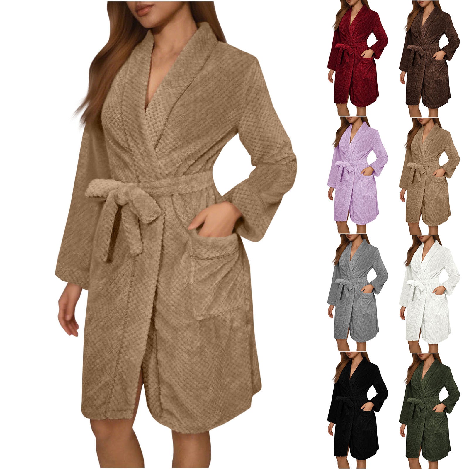 Corinne | Belted Dressing Gown with Pockets