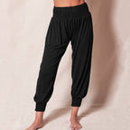 Women's Relaxed Jogger Pants – Elastic Waist Ankle Cuff Leisure Trousers