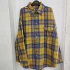 Women's Plaid Oversized Blouse – Relaxed Collared Button Front Shirt