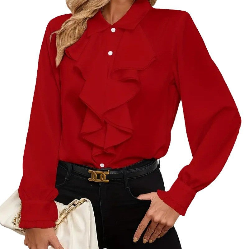 Women's Ruffle Sleeve Blouse – Elegant Dressy Blouse