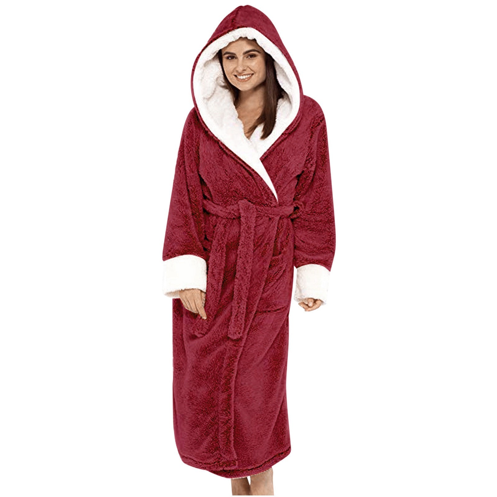 Marlowe | Hooded Fleece Bathrobe with Belt