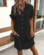 Women's Summer Dress – Lightweight Short Sleeve Dress – Addison
