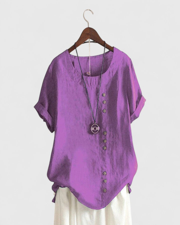Women's Summer Blouse – Button Front Casual Blouse – Amanda