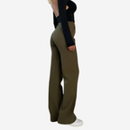 Women's High Waist Dress Trousers – Tailored Wide Leg Fitted Waist Pants